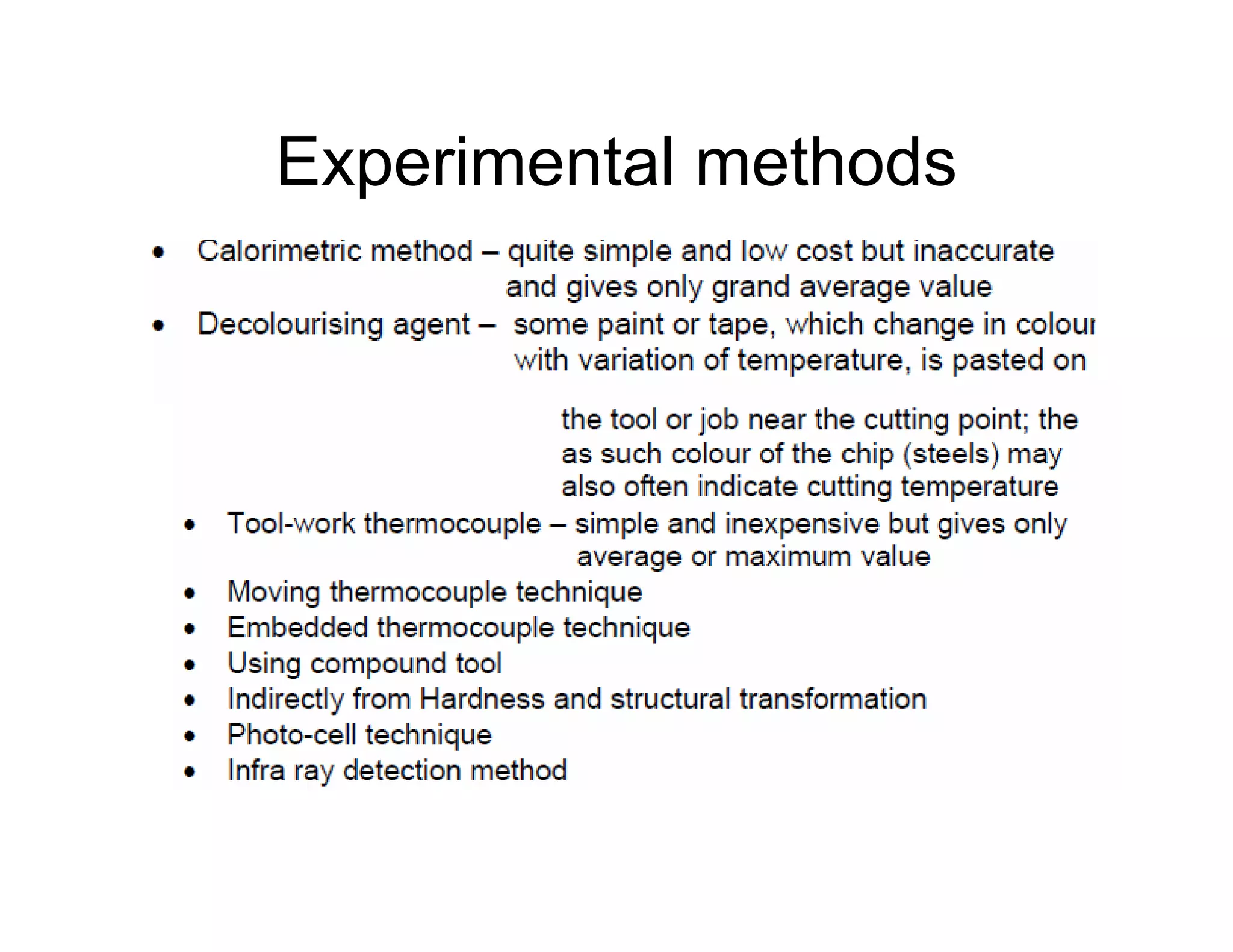 Experimental methods
 