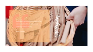 GiftRegistry
Vince Lombard
Individualcommitment to a group effort
that is what makes a team work, a
company work, a society
 