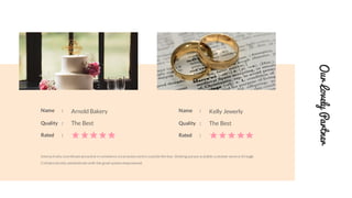 Name : Arnold Bakery
Quality : The Best
Rated :
OurLovelyPartner
Name : Kelly Jewerly
Quality : The Best
Rated :
Interactively coordinate proactive e-commerce via process-centricoutside the box thinking pursue scalable customer service through.
Collaboratively administrate with the good system empowered.
 