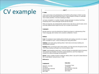 CV example 