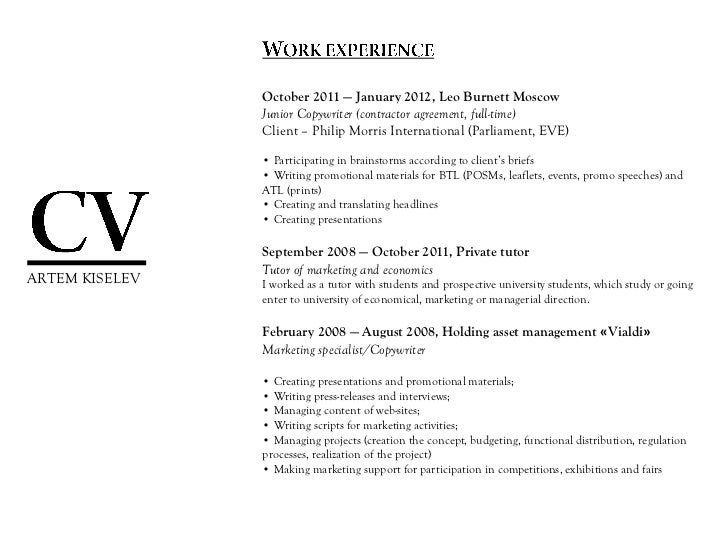 cv copywriter