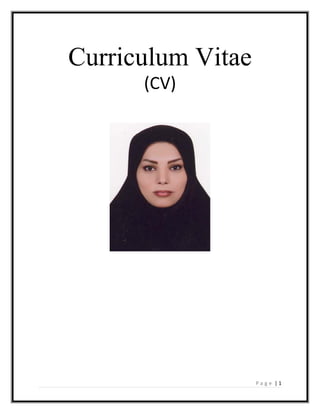 Curriculum Vitae
(CV)
P a g e | 1
 