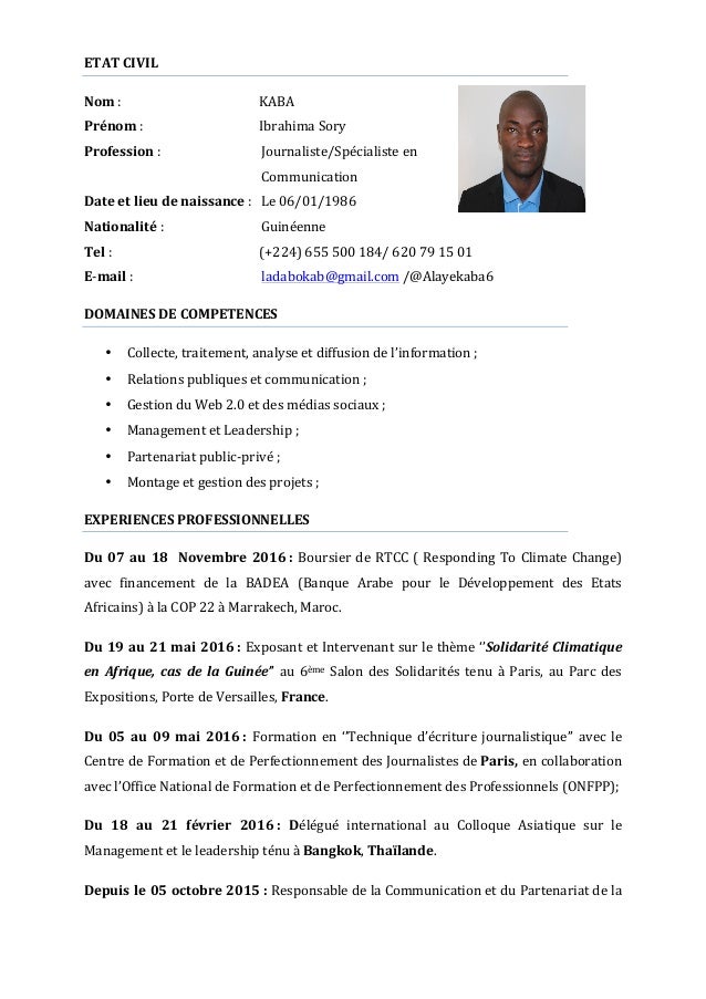 cv kaba ibrahima sory resume for advertising job