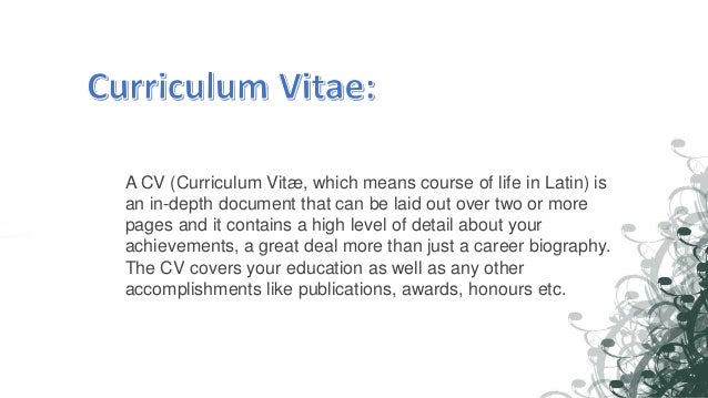 curriculum vitae job