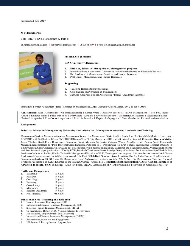 mm bagali bio data cv management hr best bio data