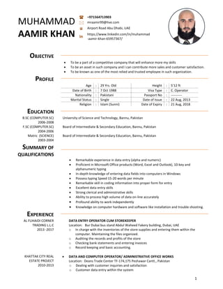 Simple Computer Operator Cv Resume