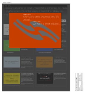 Trust Us Because Our
Partners Do
Logo Gallery Graphic
<3 OVERVIEW COPY> [Short tout on
the caliber of our partners with a
link to Partners Section of CV.com]
Lorem ipsum dolor sit amet,
consectetur adipiscing elit. Nulla a
sagittis sapien. Curabitur viverra
rutrum tellus, id aliquam ante eleifend
qui
Link to Partners section of CV.com
< 3 CAPTION> [One line about partners]
We Will Fit a Tailored
Solution to You
Flash Diagram
< 4 OVERVIEW COPY> [Summary
tout on services with link to
Professional Services section of
CV.com]
Lorem ipsum dolor sit amet,
consectetur adipiscing elit. Nulla a
sagittis sapien. Curabitur viverra
rutrum tellus, id aliquam ante eleifend
quis.
Link to Professional Services at
CV.com
< 4 Caption> [One line about tailoring]
Our Value to the CIO
White paper
< 5 OVERVIEW COPY> [Short tout
on value to CIO with link to a white
paper]
Lorem ipsum dolor sit amet,
consectetur adipiscing elit. Nulla a
sagittis sapien. Curabitur viverra
rutrum tellus, id aliquam ante eleifend
quis.
Link to White paper
Download this PDF
Our Contribution to
Business Value
Static Image
< 6 OVERVIEW COPY> [Short tout
on business value with link to Fast
Pass]
Lorem ipsum dolor sit amet,
consectetur adipiscing elit. Nulla a
sagittis sapien. Curabitur viverra
rutrum tellus, id aliquam ante eleifend
quis.
Link to Fast Pass on CV.com
< 6 CAPTION> [One line about image]
Our Solving Forward
Philosophy Ensures Your
Agility
Flash Diagram
< 8 OVERVIEW COPY> [short tout
on agility of Simpana]
Lorem ipsum dolor sit amet,
consectetur adipiscing elit. Nulla a
sagittis sapien. Curabitur viverra
rutrum tellus, id aliquam ante eleifend
quis.
Flash Diagram
We Think Across Years
and Projects
< 7 OVERVIEW COPY> [Short tout
on applicability across projects and
years with a link to software
overview on CV.com for more info]
Lorem ipsum dolor sit amet,
consectetur adipiscing elit. Nulla a
sagittis sapien. Curabitur viverra
rutrum tellus, id aliquam ante eleifend
quis.
link to software overview on CV.com
for more info
Flash Diagram
Who Trusts Us Video <2 OVERVIEW COPY> [Summary of
what this video will cover]
Lorem ipsum dolor sit amet,
consectetur adipiscing elit. Nulla a
sagittis sapien. Curabitur viverra
rutrum tellus, id aliquam ante eleifend
quis.
Click to Play
Share this page! f
< INTRO COPY >
Lorem ipsum dolor sit amet, consectetur adipiscing elit. Nulla
a sagittis sapien. Curabitur viverra rutrum tellus, id aliquam
ante eleifend quis.
A Solution as Unique as
Your Data and Information
Needs
Link to Head to Head
Competitive Content
< 7 OVERVIEW COPY> [Short tout
on applicability across projects and
years with a link to software
overview on CV.com for more info]
Lorem ipsum dolor sit amet,
consectetur adipiscing elit. Nulla a
sagittis sapien. Curabitur viverra
rutrum tellus, id aliquam ante eleifend
quis.
link to software overview on CV.com
for more info
< CAPTION > [One line about what they will ﬁnd.]
Client:CVProject:CV-853
PreparedBy:MWFVMAdvertising
Copyright2010Conﬁdential
CIOPage:TailoringDiagram2:Page7
SaveDate:SatOct292016
Tailoring Diagram 2
0:00 / 4:59
< FRAME 1 COPY >
You have a great business and it is
unique...
< FRAME 2 COPY >
We have a great solution...
 