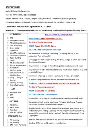CV- Ashish Patel | PDF
