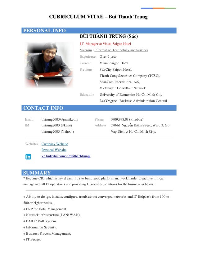 cv of it