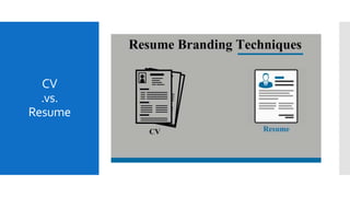 CV
.vs.
Resume
 