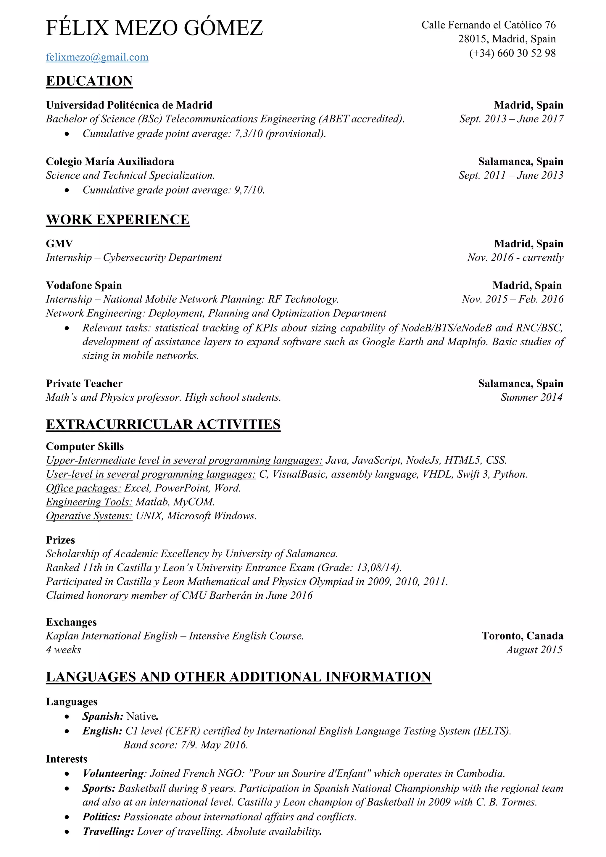 Resume PDF Resume pdf