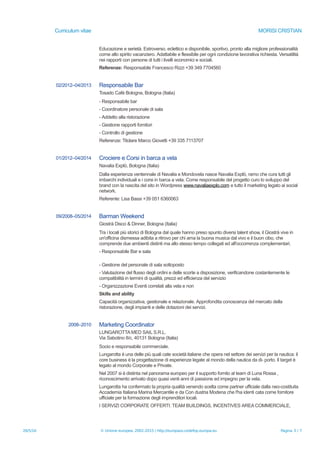 Cv europass-it- | PDF | Cruises | Travel Type
