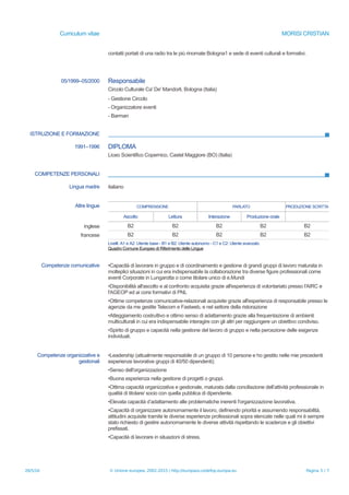 Cv europass-it- | PDF | Cruises | Travel Type