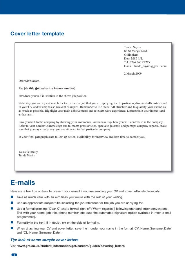 Get Cv And Cover Letter Advice