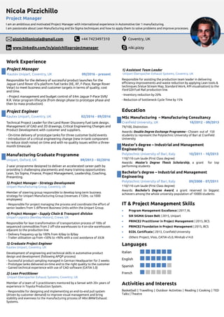D7a Programmes Cv nicola.pizzichillo | PDF
