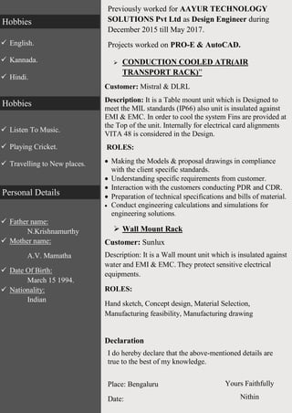 Cv nithin | PDF