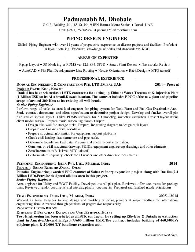 cv piping engineer piping engineer cover letter