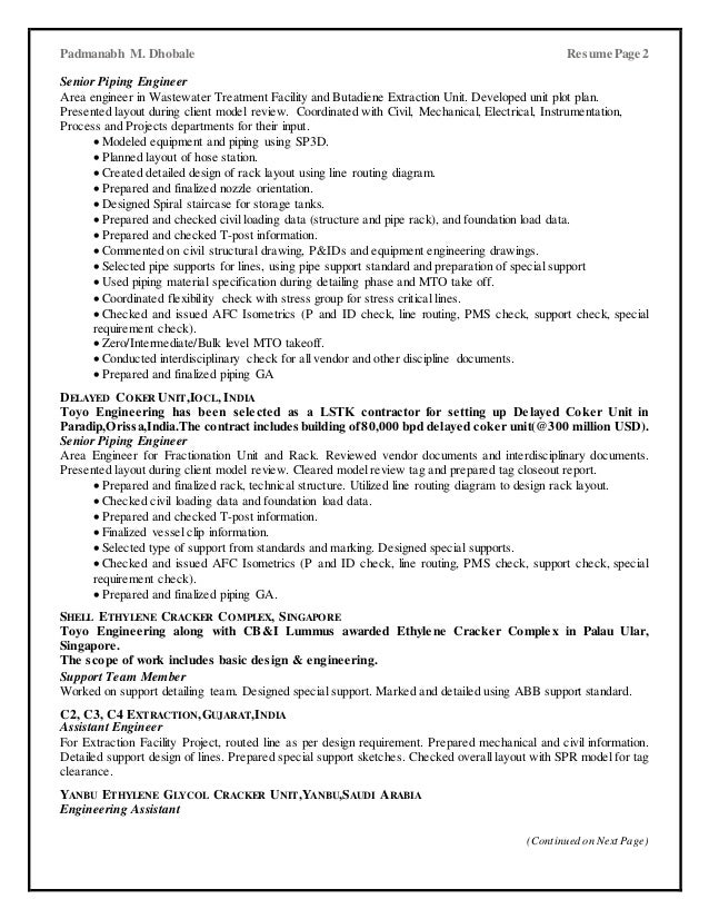 cv piping engineer cv piping engineer