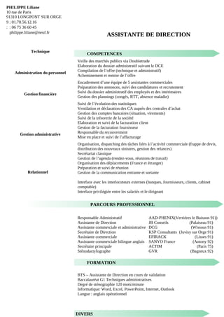 Cv Philippe Liliane
