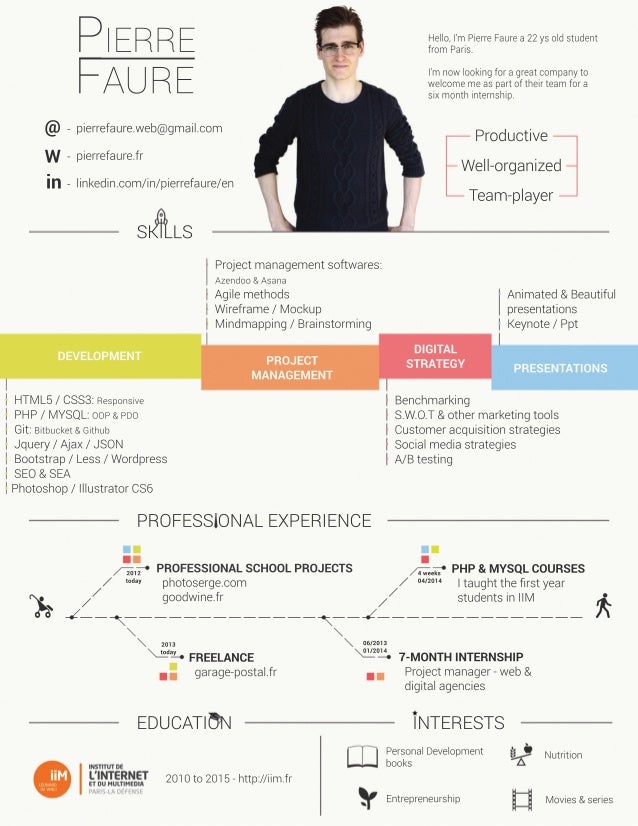 Beautiful Resume Cv Pierre Faure 2014