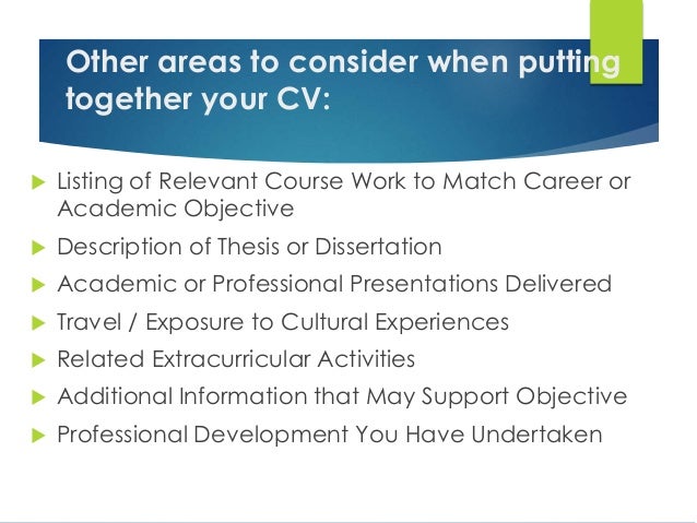 Putting your dissertation on your cv