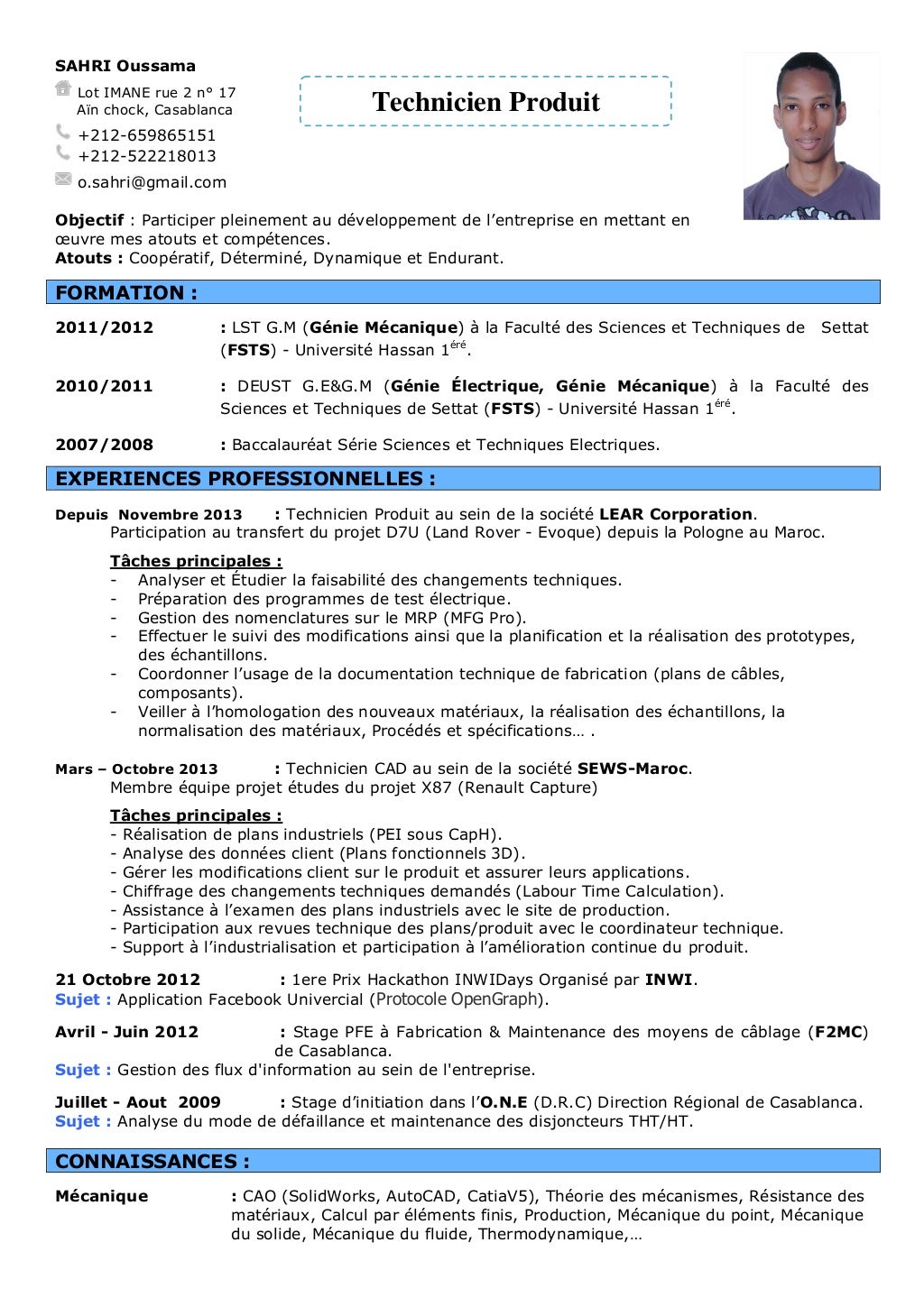 Cv  sahri oussama