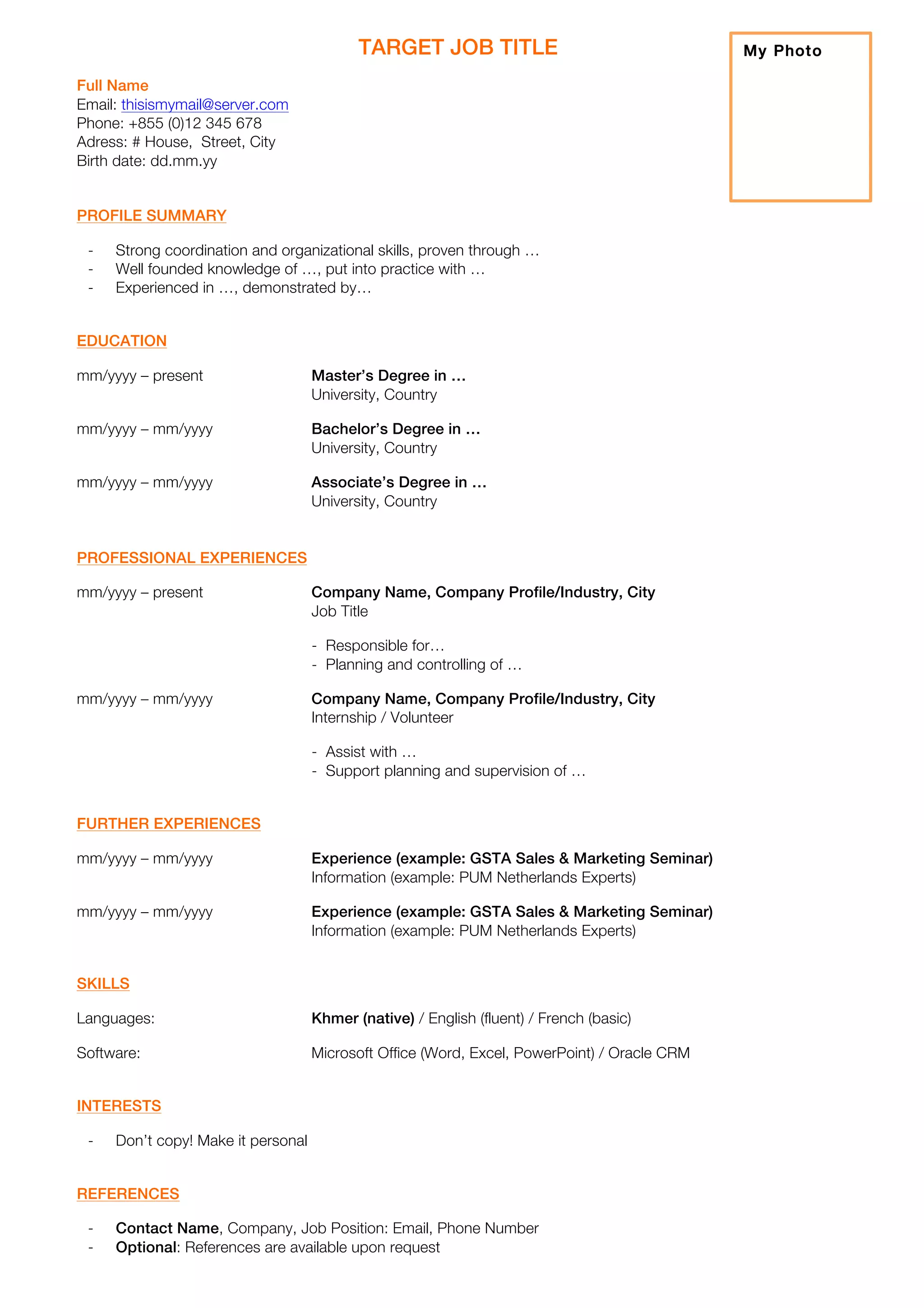 Cv template | PDF