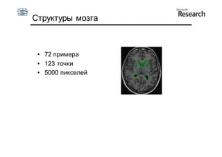 Структуры мозга



 • 72 примера
 • 123 точки
 • 5000 пикселей
 
