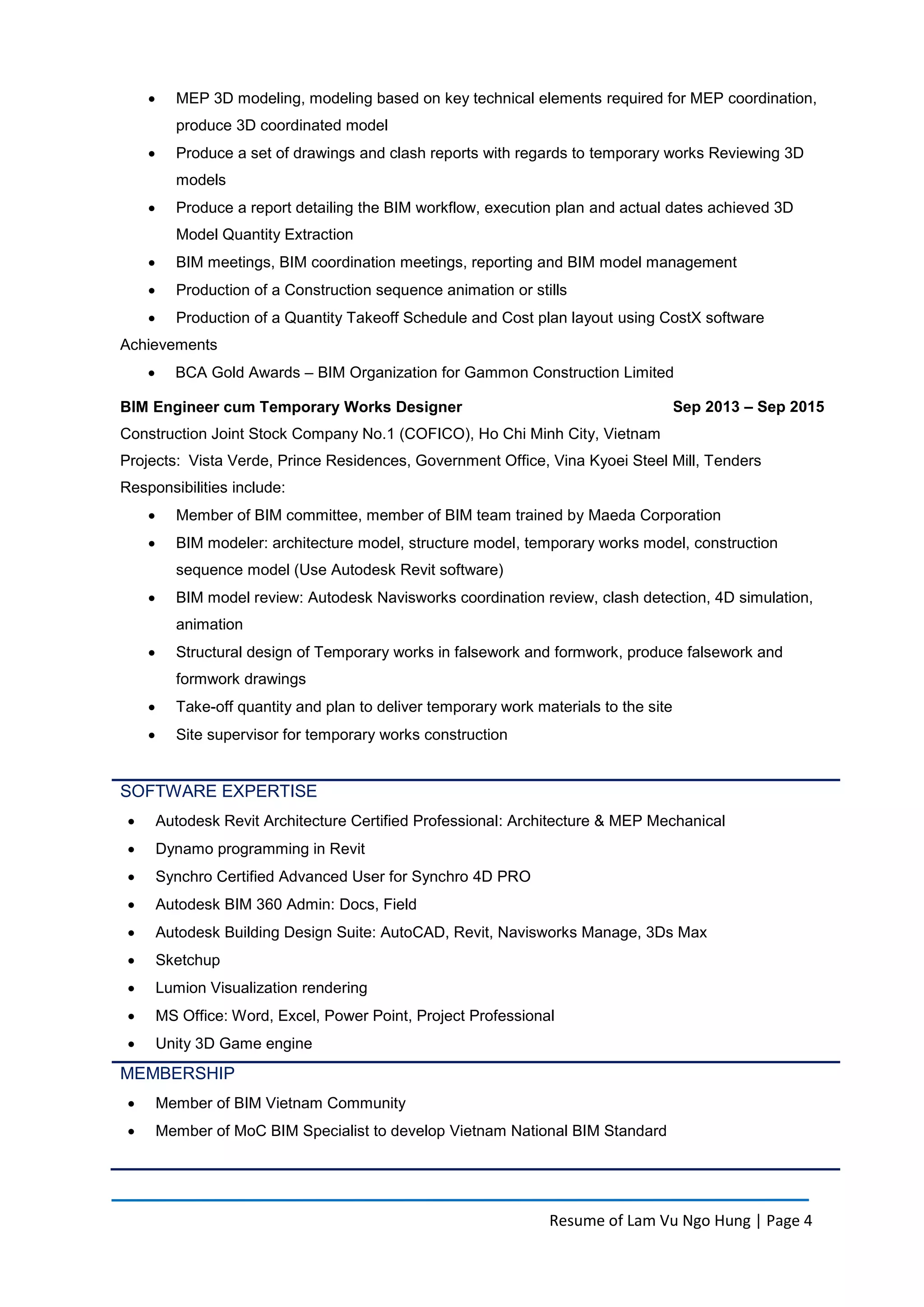 CV 2020 - LAM VU NGO HUNG - BIM|VDC Specialist | PDF