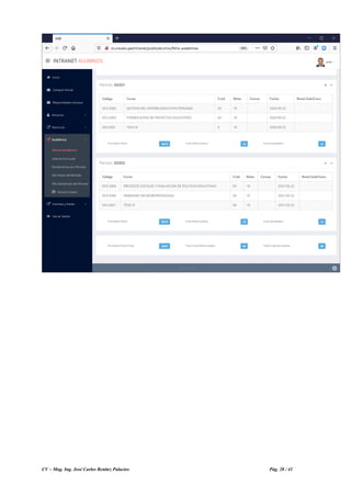 CV – Mag. Ing. José Carlos Benítez Palacios Pág. 28 / 41
 