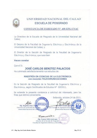 CV – Mag. Ing. José Carlos Benítez Palacios Pág. 29 / 41
 