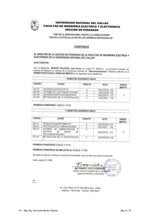 CV – Mag. Ing. José Carlos Benítez Palacios Pág. 31 / 41
 