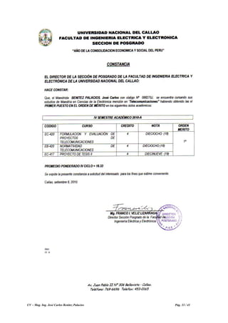 CV – Mag. Ing. José Carlos Benítez Palacios Pág. 33 / 41
 