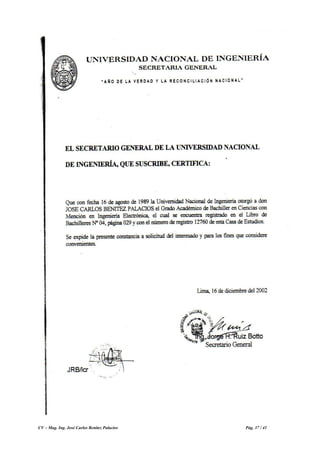 CV – Mag. Ing. José Carlos Benítez Palacios Pág. 37 / 41
 