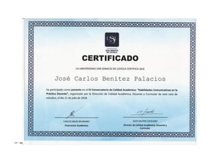 CV – Mag. Ing. José Carlos Benítez Palacios Pág. 40 / 41
 
