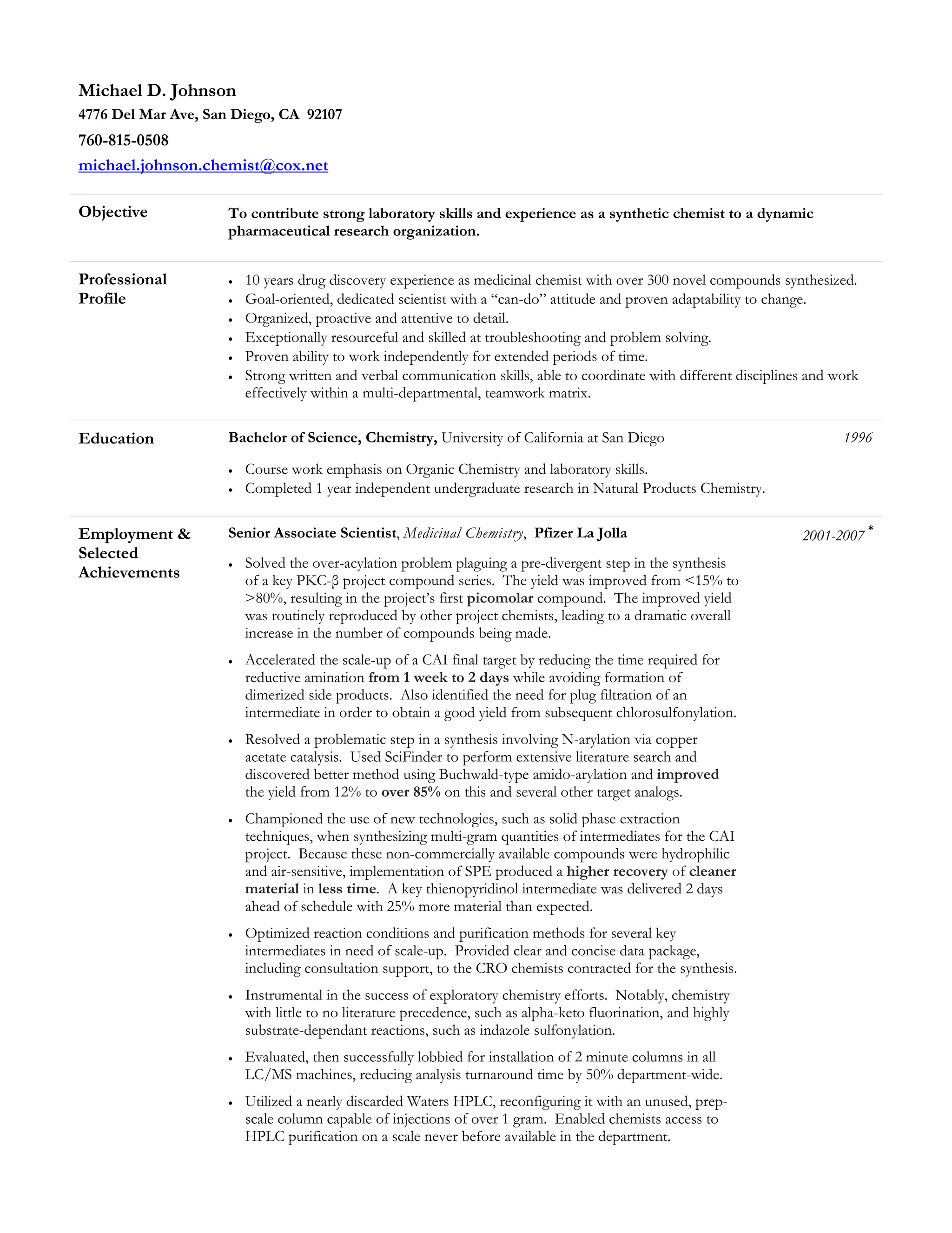 Cv2 Michael D Johnson