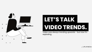 .LET’S TALK.
.VIDEO TRENDS..
Video was always trending upwards - but now it’s
exploding.
 