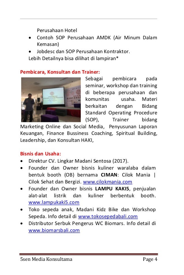 Forum SDM Bali - SOP - Job Desk - alim mahdi