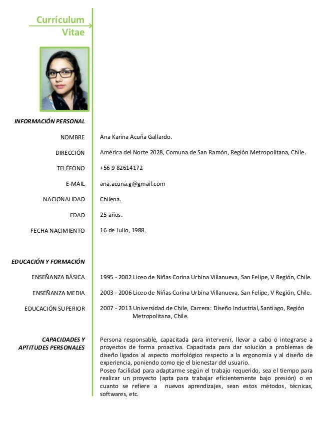 Curriculum Vitae Ana Acuna Gallardo