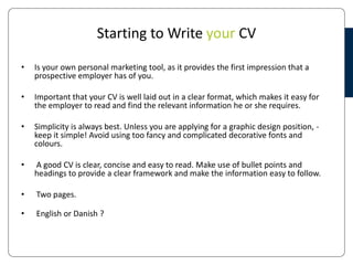 Cv and cover letter presentation | PPTX