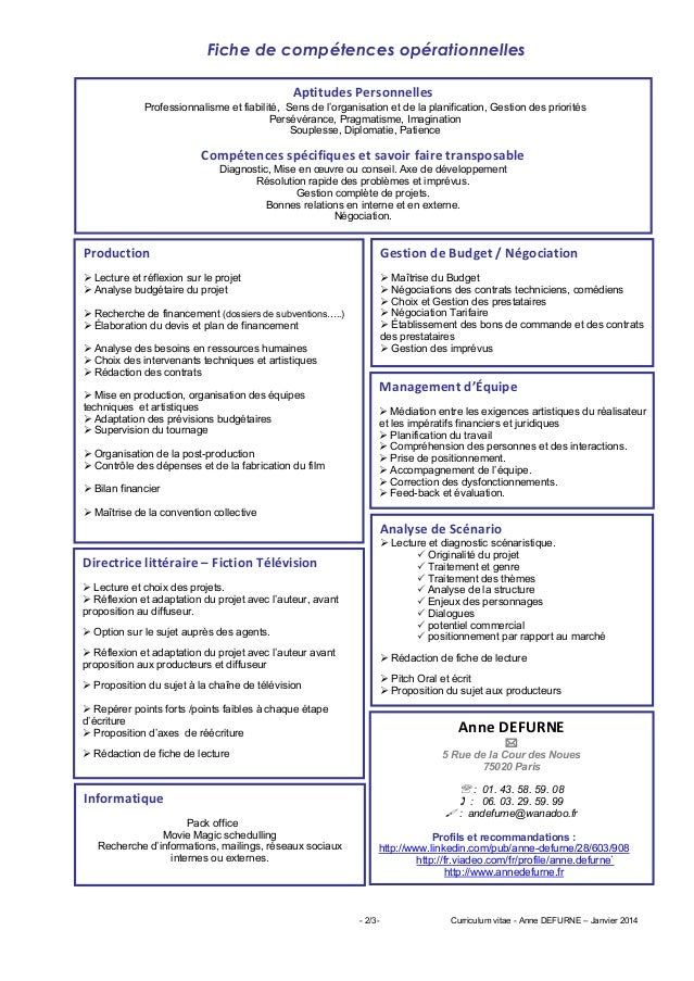 Exemple de CV regisseur general cinema
