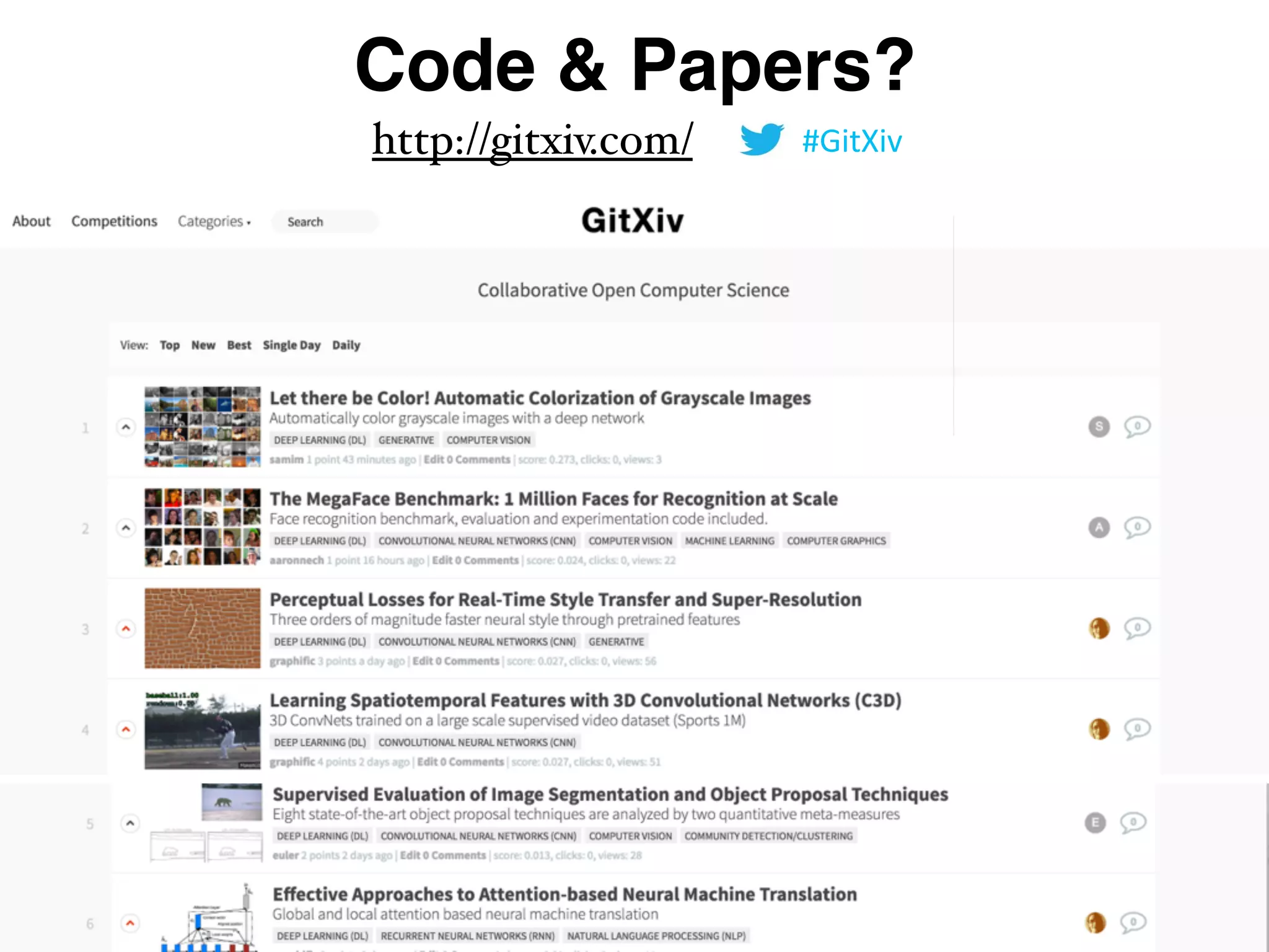 Code & Papers?
http://gitxiv.com/ #GitXiv
 