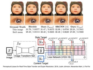 Perceptual Losses for Real-Time Style Transfer and Super-Resolution, 2016, Justin Johnson, Alexandre Alahi, Li Fei-Fei
 