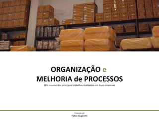 Produzido por
Fábio Gugliotti
ORGANIZAÇÃO e
MELHORIA de PROCESSOS
Um resumo dos principais trabalhos realizados em duas empresas
 