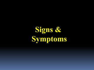 Signs &
Symptoms
 