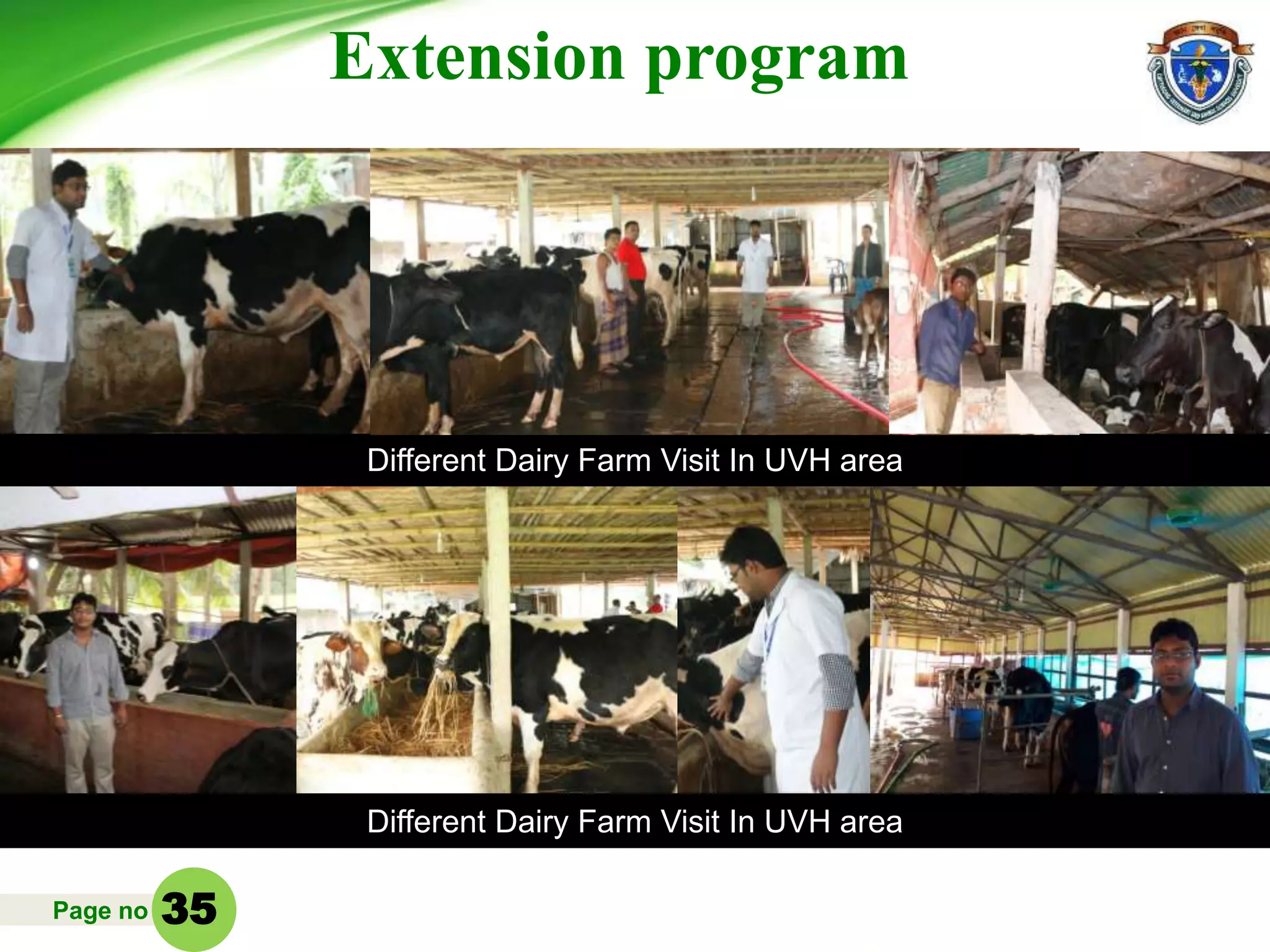 Page no
Extension program
Different Dairy Farm Visit In UVH area
Different Dairy Farm Visit In UVH area
35
 