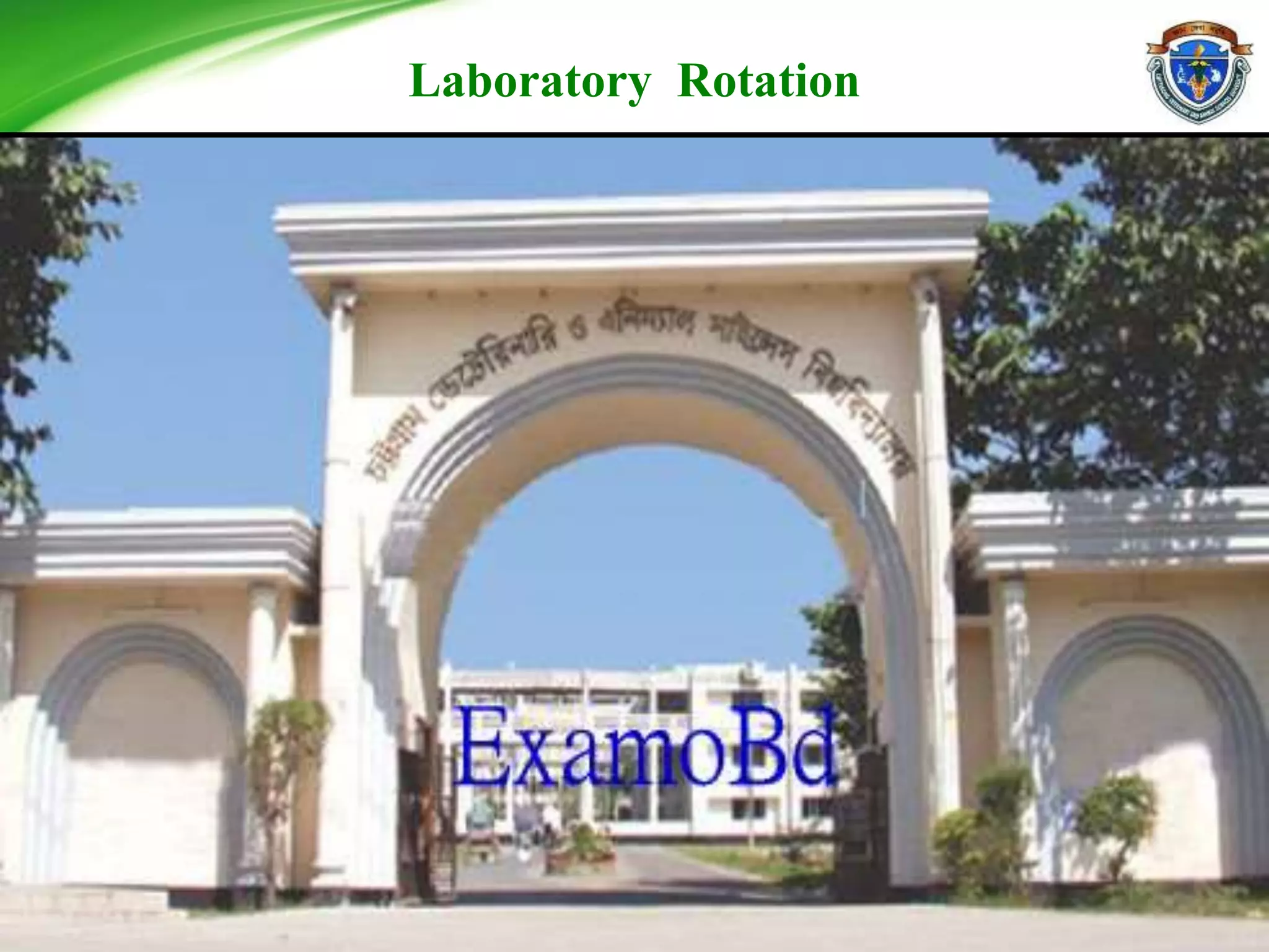 Page no
Laboratory Rotation
 