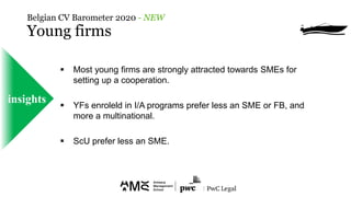  Most young firms are strongly attracted towards SMEs for
setting up a cooperation.
 YFs enroleld in I/A programs prefer...