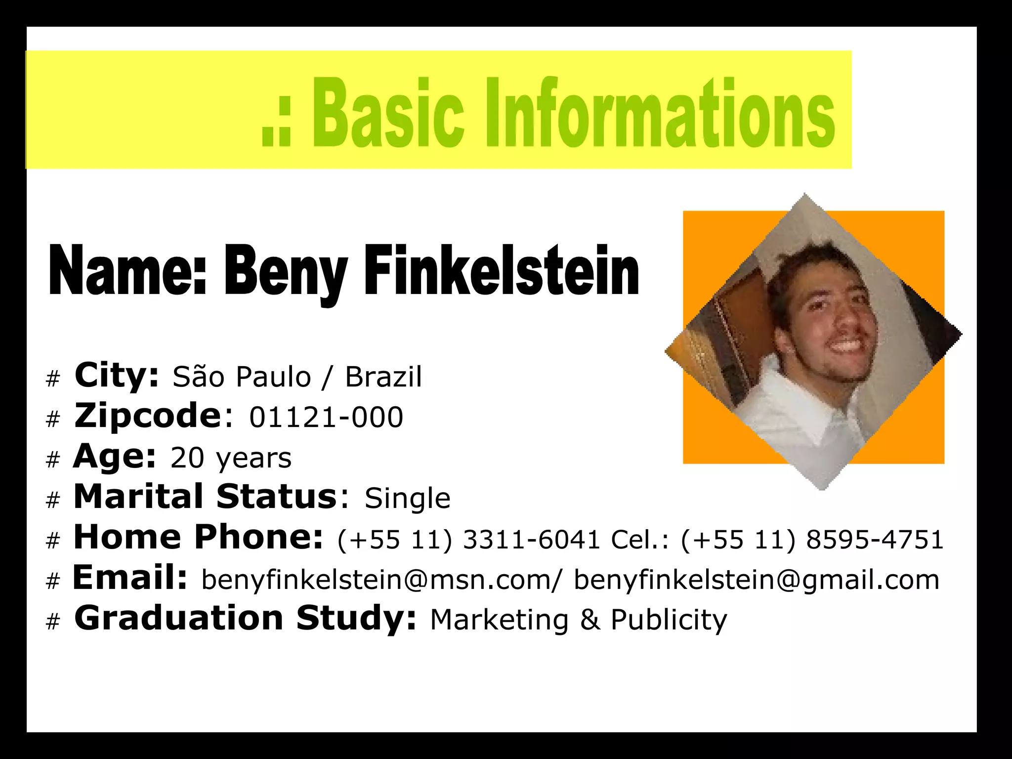 Personal Presentation Ppt