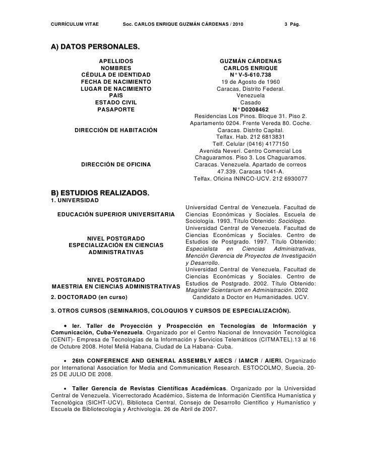 Formato curriculum vitae en word picture